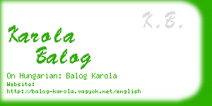 karola balog business card